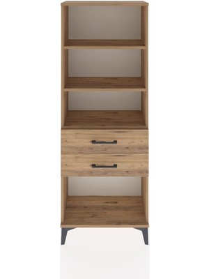 Arges Dolap 3 Raflı 2 Çekmeceli 60X30X163 Çam-Çam