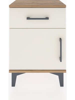 Arges Komodin Tek Raflı Tek Kapaklı 44X30X64 Çam-Aytaşı