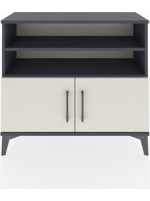 Arges Şifonyer 3 Raflı 2 Kapaklı 88X30X80 Antrasit-Aytaşı