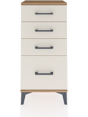 Arges Komodin 4 Çekmeceli 44X30X96 Çam-Aytaşı