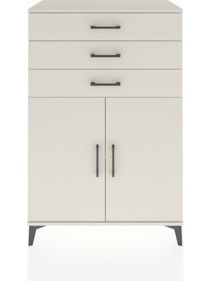 Hyperion Dolap Tek Raflı 3 Çekmeceli 2 Kapaklı 88X44X134 Aytaşı-Aytaşı