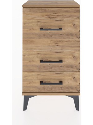Arges Komodin 3 Çekmeceli 44X30X80 Çam-Çam