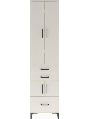 Arges Dolap 5 Raflı 3 Çekmeceli 4 Kapaklı 60X30X243 Aytaşı-Aytaşı