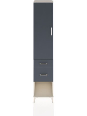 Hyperion Dolap 2 Raflı 2 Çekmeceli Tek Askılı 44X44X221 Aytaşı-Antrasit