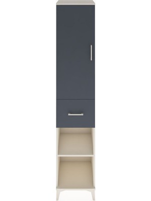 Hyperion Dolap 4 Raflı Tek Çekmeceli Tek Kapaklı 44X44X221 Aytaşı-Antrasit