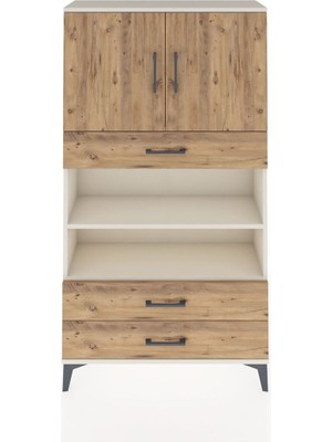 Arges Dolap 4 Raflı 3 Çekmeceli 2 Kapaklı 88X30X163 Aytaşı-Çam