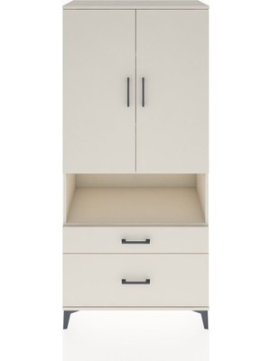 Hyperion Dolap 4 Raflı 2 Çekmeceli 2 Kapaklı 88X44X195 Aytaşı-Aytaşı