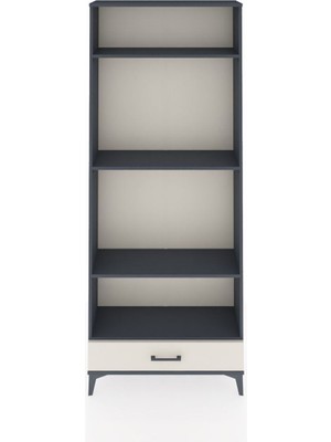Arges Dolap 4 Raflı Tek Çekmeceli 88X30X221 Antrasit-Aytaşı