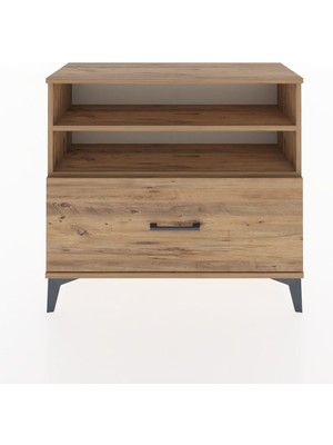 Arges Şifonyer 2 Raflı Tek Çekmeceli 88X30X80 Çam-Çam