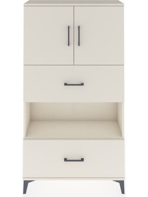 Arges Dolap 3 Raflı 2 Çekmeceli 2 Kapaklı 88X30X163 Aytaşı-Aytaşı