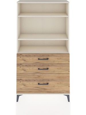 Arges Dolap 3 Raflı 3 Çekmeceli 88X30X163 Aytaşı-Çam