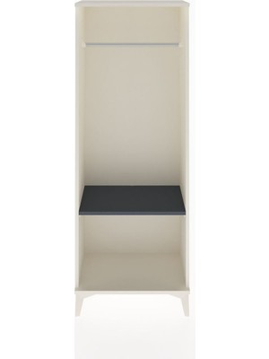 Arges Dolap Tek Raflı Kapaklı Tek Askılı 60X30X163 Aytaşı-Antrasit