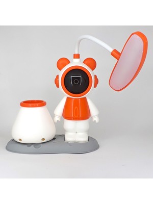 Turuncu Işıklı Şarjlı Çocuk Masası Lambası