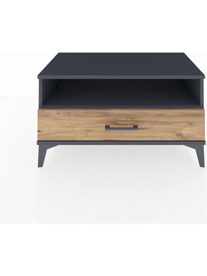 Hyperion Şifonyer Tek Raflı Tek Çekmeceli 88X44X48 Antrasit-Çam