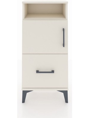 Arges Komodin 2 Raflı Tek Çekmeceli 2 Kapaklı 44X30X96 Aytaşı-Aytaşı