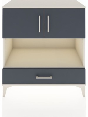 Hyperion Şifonyer 3 Raflı Tek Çekmeceli 2 Kapaklı 88X44X96 Aytaşı-Antrasit