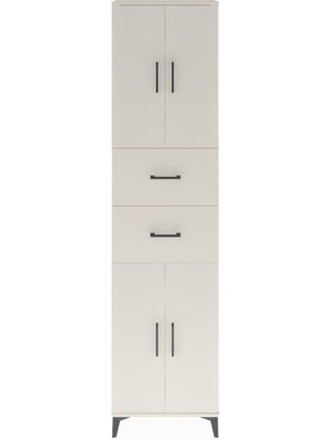 Arges Dolap 5 Raflı 2 Çekmeceli 4 Kapaklı 60X30X243 Aytaşı-Aytaşı