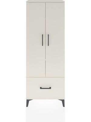 Arges Dolap 4 Raflı Tek Çekmeceli 2 Kapaklı 60X30X163 Aytaşı-Aytaşı