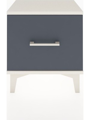 Arges Komodin Tek Çekmeceli 44X30X48 Aytaşı-Antrasit