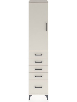 Hyperion Dolap 3 Raflı 5 Çekmeceli Tek Kapaklı 44X44X221 Aytaşı-Aytaşı