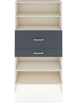 Arges Dolap 3 Raflı 2 Çekmeceli 88X30X163 Aytaşı-Antrasit