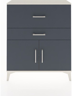 Arges Şifonyer Tek Raflı 2 Çekmeceli 2 Kapaklı 88X30X106 Aytaşı-Antrasit