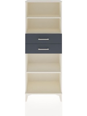 Arges Dolap 3 Raflı 2 Çekmeceli 60X30X163 Aytaşı-Antrasit