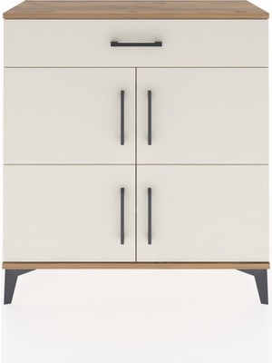 Arges Şifonyer 3 Raflı Tek Çekmeceli 4 Kapaklı 88X30X96 Çam-Aytaşı