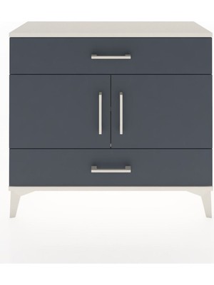 Arges Şifonyer 2 Raflı 2 Çekmeceli 2 Kapaklı 88X30X80 Aytaşı-Antrasit