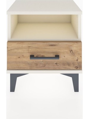 Arges Komodin Tek Raflı Tek Çekmeceli 44X30X48 Aytaşı-Çam