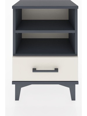 Arges Komodin 2 Raflı Tek Çekmeceli 44X30X64 Antrasit-Aytaşı