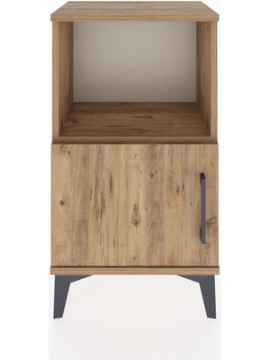 Arges Komodin 2 Raflı Tek Kapaklı 44X30X80 Çam-Çam