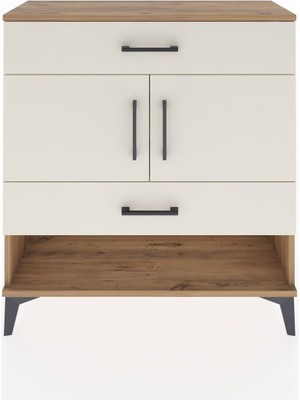 Arges Şifonyer 2 Raflı 2 Çekmeceli 2 Kapaklı 88X30X96 Çam-Aytaşı