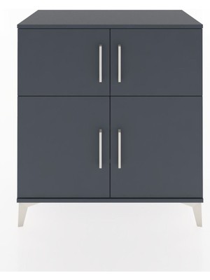 Hyperion Şifonyer 3 Raflı 4 Kapaklı 88X44X96 Antrasit-Antrasit