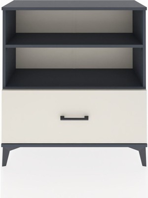 Arges Şifonyer 2 Raflı Tek Çekmeceli 88X30X96 Antrasit-Aytaşı