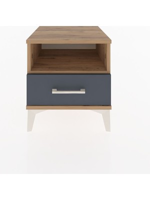 Hyperion Komodin Tek Raflı Tek Çekmeceli 44X44X48 Çam-Antrasit