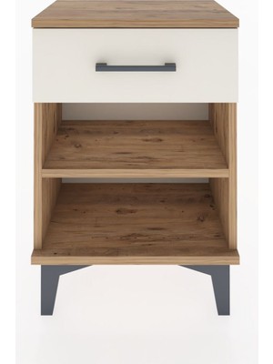 Arges Komodin Tek Raflı Tek Çekmeceli 44X30X64 Çam-Aytaşı