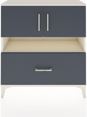 Arges Şifonyer 3 Raflı Tek Çekmeceli 2 Kapaklı 88X30X96 Aytaşı-Antrasit