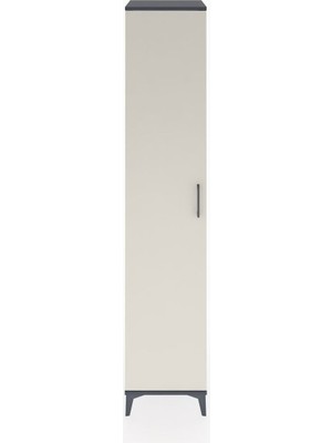 Hyperion Dolap 2 Raflı Tek Kapaklı Tek Askılı 44X44X221 Antrasit-Aytaşı