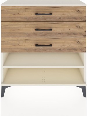 Arges Şifonyer Tek Raflı 3 Çekmeceli 88X30X96 Aytaşı-Çam