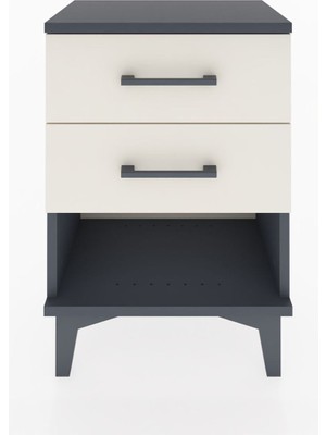 Arges Komodin 2 Çekmeceli 44X30X64 Antrasit-Aytaşı