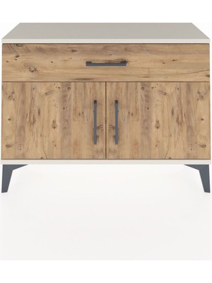 Arges Şifonyer Tek Raflı Tek Çekmeceli 2 Kapaklı 88X30X64 Aytaşı-Çam