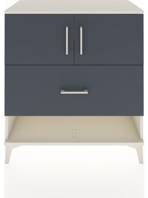 Hyperion Şifonyer 2 Raflı Tek Çekmeceli 2 Kapaklı 88X44X96 Aytaşı-Antrasit