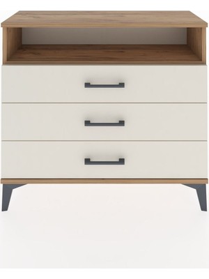 Arges Şifonyer Tek Raflı 3 Çekmeceli 88X30X80 Çam-Aytaşı