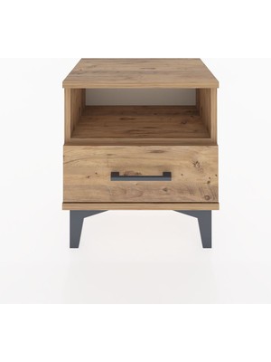 Arges Komodin Tek Raflı Tek Çekmeceli 44X30X48 Çam-Çam