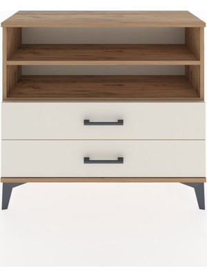 Arges Şifonyer 2 Raflı 2 Çekmeceli 88X30X80 Çam-Aytaşı