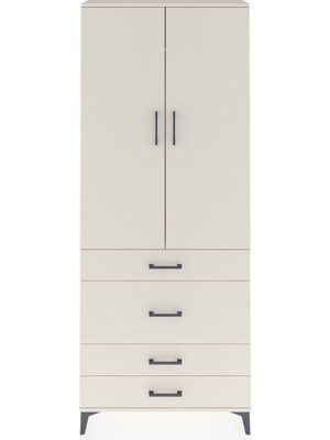 Arges Dolap 2 Raflı 4 Çekmeceli Tek Askılı 88X30X221 Aytaşı-Aytaşı
