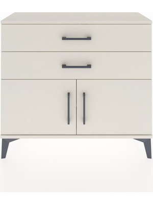 Arges Şifonyer Tek Raflı 2 Çekmeceli 2 Kapaklı 88X30X80 Aytaşı-Aytaşı