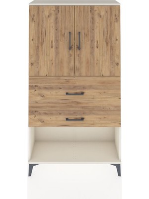 Arges Dolap 2 Raflı 2 Çekmeceli 2 Kapaklı 88X30X163 Aytaşı-Çam