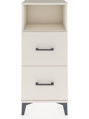Arges Komodin Tek Raflı 2 Çekmeceli 44X30X106 Aytaşı-Aytaşı